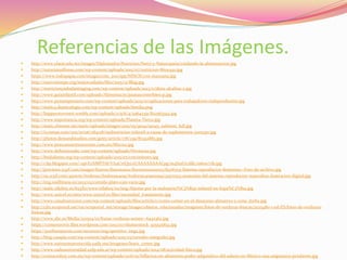 Referencias de las Imágenes.
 http://www.elaesi.edu.mx/images/Diplomados/Nutricion/Nutri-y-Naturopatia/cuidando-la-alimentacion.jpg
 http://naturistaalfonso.com/wp-content/uploads/2015/07/nutricion-860x450.jpg
 https://www.todopapas.com/images/cms_2011/tpp/NINOS/con-manzana.jpg
 http://nuevotiempo.org/mejorcadadia/files/2015/12/Blog.jpg
 http://nutricionysaludantiaging.com/wp-content/uploads/2013/11/dieta-alcalina-2.jpg
 http://www.guiainfantil.com/uploads/Alimentacin/pautascomerbien-p.jpg
 http://www.pymempresario.com/wp-content/uploads/2015/10/aplicaciones-para-trabajadores-independientes.jpg
 http://static4.depsicologia.com/wp-content/uploads/familia.png
 http://happyextroveert.weebly.com/uploads/2/9/6/4/29642351/822563354.jpg
 http://www.importancia.org/wp-content/uploads/Planeta-Tierra.jpg
 http://static.elmeme.me/static/uploads/images/2015/05/90141/90145_subitem_full.jpg
 http://i2.esmas.com/2011/10/06/284128/malnutricion-infantil-a-causa-de-suplementos-300x350.jpg
 http://photos.demandstudios.com/getty/article/178/239/87452883.jpg
 http://www.jenncanutritioncenter.com.mx/Micro2.jpg
 http://www.definicionabc.com/wp-content/uploads/Hormona.jpg
 http://fmdiabetes.org/wp-content/uploads/2015/07/crecimiento.jpg
 http://1.bp.blogspot.com/-upvEzXMPTt8/VA4CvtQycxI/AAAAAAAACpg/m4SutUczfdc/s1600/vih.jpg
 http://previews.123rf.com/images/fixer00/fixer001012/fixer00101200023/8476703-Sistema-reproductor-femenino--Foto-de-archivo.jpg
 http://us.123rf.com/450wm/Andreus/Andreus1409/Andreus140900294/31970523-anatomia-del-sistema-reproductor-masculino-ilustracion-digital.jpg
 http://img.realfitness.es/2013/03/comida-plato-casi-vacio.jpg
 http://static.ellahoy.es/625X0/www/ellahoy/es/img/Alarma-por-la-malnutrici%C3%B3n-infantil-en-Espa%C3%B1a.jpg
 http://www.unicef.es/sites/www.unicef.es/files/necesidad_tratamiento.jpg
 http://www.canalnutricion.com/wp-content/uploads/files/article/c/como-comer-en-el-desayuno-almuerzo-y-cena_dzrhx.jpg
 http://cdn.ecoportal.net/var/ecoportal_net/storage/images/objetos_relacionados/imagenes/fotos-de-verduras-frescas/2025480-1-esl-ES/fotos-de-verduras-
frescas.jpg
 http://www.abc.es/Media/201504/01/frutas-verduras-semen--644x362.jpg
 https://comeresvivir.files.wordpress.com/2013/07/shutterstock_935525832.jpg
 https://porfinesjueves.com/recursos/img/aperitivo_img2.jpg
 http://blog.casapia.com/wp-content/uploads/2015/03/cereales-integrales.jpg
 http://www.nutreymuevetuvida.uady.mx/imagenes/buen_comer.jpg
 http://www.radiouniversidad.unlp.edu.ar/wp-content/uploads/2014/08/actividad-fisica.jpg
 http://contactohoy.com.mx/wp-content/uploads/2016/01/Inflacion-en-alimentos-poder-adquisitivo-del-salario-en-Mexico-una-asignatura-pendiente.jpg
 
