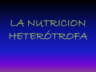 LA NUTRICION
HETERÓTROFA
 