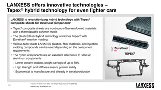 Tepex LANXESS Factbook Lightweight Design | PDF