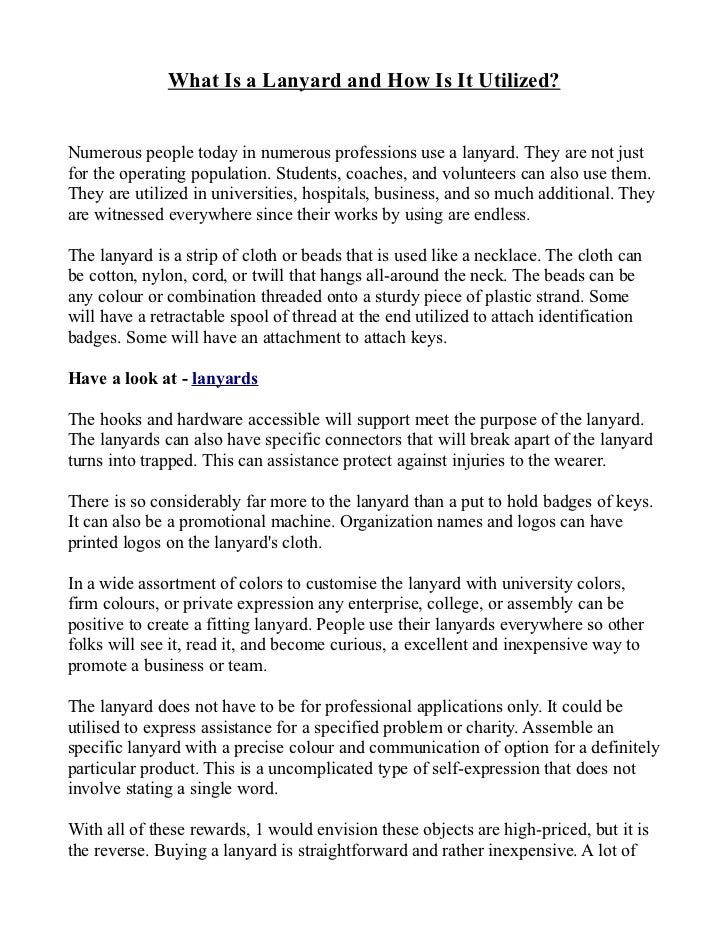 What Is a Lanyard and How Is It Utilized?