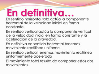 Sentido Horizontal Lanzamiento de proyectil | PPTX