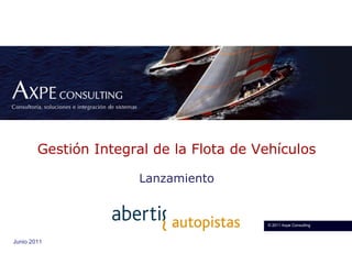 Gestión Integral de la Flota de Vehículos Lanzamiento Junio 2011   © 2011 A xpe Consulting  