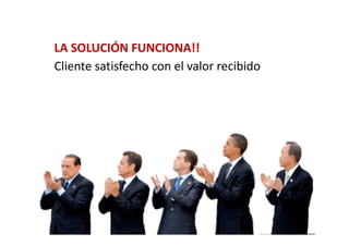 59
LA SOLUCIÓN FUNCIONA!!
Cliente satisfecho con el valor recibido
 