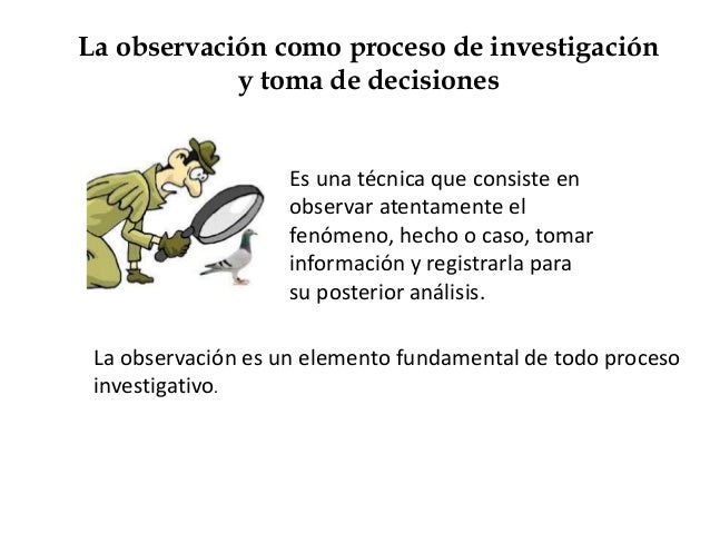 La observacion como proceso de investigacion