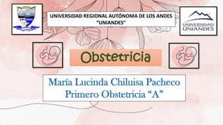 Obstetricia
María Lucinda Chiluisa Pacheco
Primero Obstetricia “A”
UNIVERSIDAD REGIONAL AUTÓNOMA DE LOS ANDES
“UNIANDES”
 
