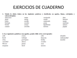 EJERCICIOS DE CUADERNO
 