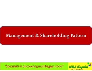 Management & Shareholding Pattern
 
