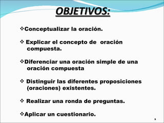 La oración compuesta I | PPT