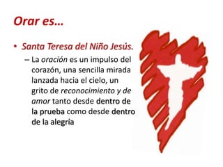 Actitud fundamental:Se va a escuchar a DiosDejar que el Espíritu Santo:Ilumine el entendimientoFortalezca la voluntadSerene el sentimientoEl hombre responde:Con su escucha, con su silencio, con su entrega