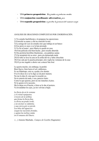La oracion compuesta | DOC