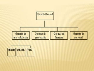 Centralización de las decisiones:La autoridad que comanda toda la organización centraliza los canales de comunicación y de responsabilidad en la cima del organigrama.