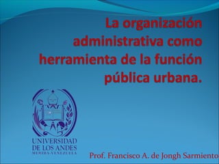 Prof. Francisco A. de Jongh Sarmiento 
 