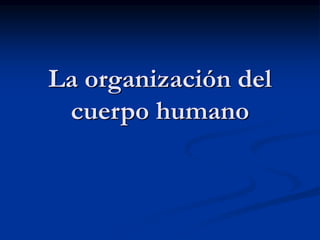 La organización del
cuerpo humano
 