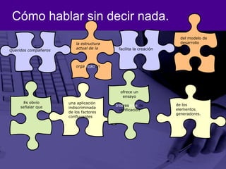 Cómo hablar sin decir nada.del modelo de desarrolloQueridos compañerosofrece un ensayo Interesante de verificación  facilita la creaciónEs obvio señalar que una aplicación indiscriminada de los factores confluyentesde los elementos generadores.la estructura actual de la organización