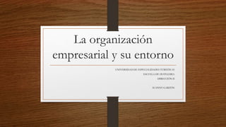 La organización
empresarial y su entorno
UNIVERSIDAD DE ESPECIALIDADES TURISTICAS
ESCUELA DE HOTELERIA
DIRECCIÓN II
SUANNY GARZÓN
 