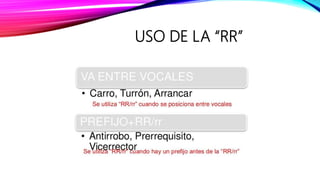USO DE LA “RR”
 