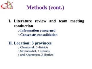 Laos long-term study on zoonotic parasitic diseases in livestock: Approaches and initial challenges using a cross-sectorial approach