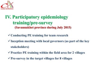 Laos long-term study on zoonotic parasitic diseases in livestock: Approaches and initial challenges using a cross-sectorial approach