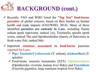 Laos long-term study on zoonotic parasitic diseases in livestock: Approaches and initial challenges using a cross-sectorial approach