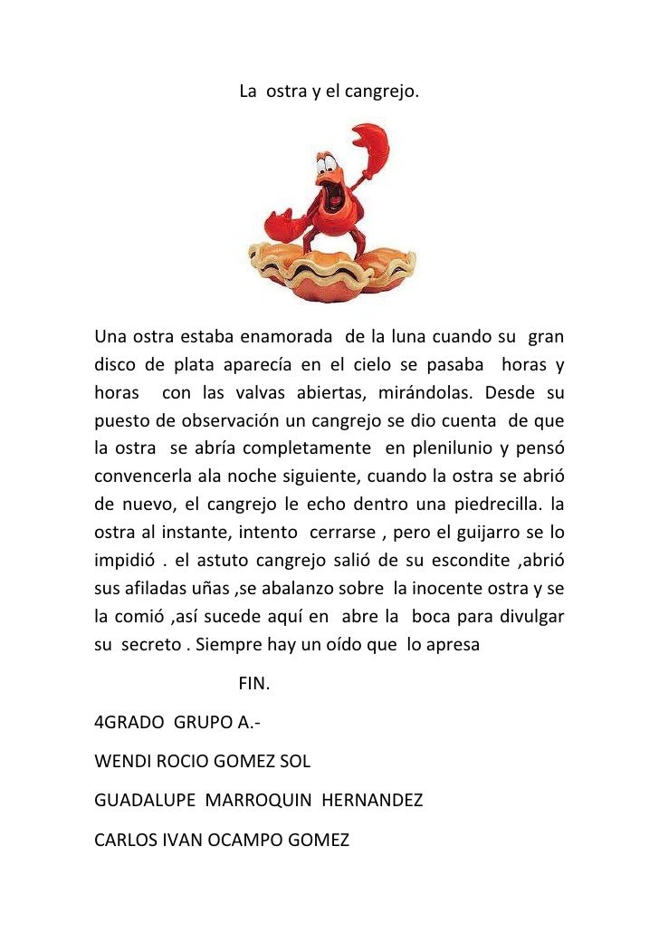 La Ostra Y El Cangrejo Wendi Guadalupe Carlos Listo