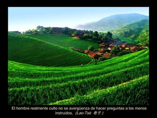 El hombre realmente culto no se averg ü enza de hacer preguntas a los menos instruidos.  (Lao-Tsé  老子 ) ‏ 