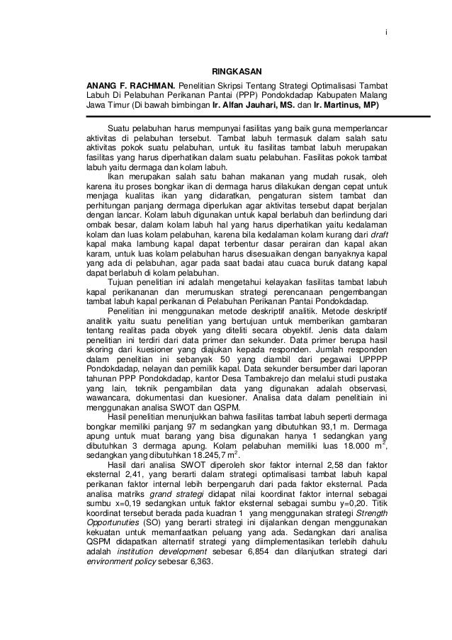 Contoh Ringkasan Skripsi Pdf - Ide Judul Skripsi Universitas