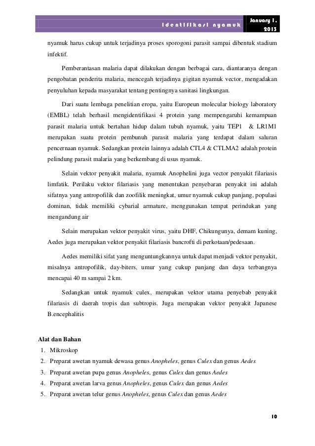 Lap. parasitologi ii nyamuk