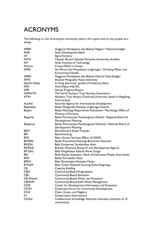 Environmental Services Program. Final Report | PDF