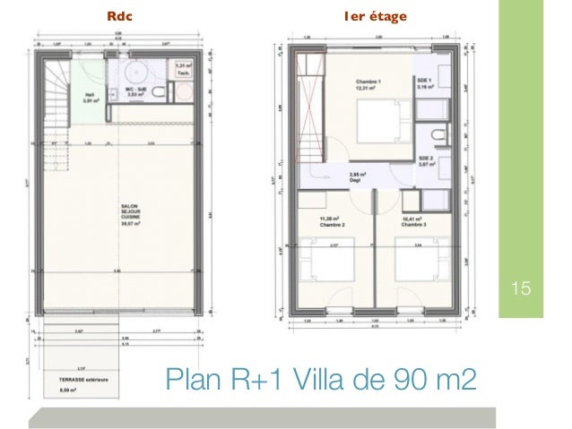 plan maison 90m2 a etage