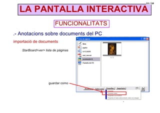 La pantalla interactiva. funcionalitats StardBoard 8