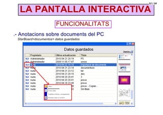 La pantalla interactiva. funcionalitats StardBoard 8