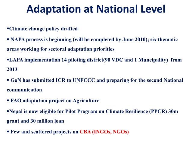 Steps of Local Adaptation Plan of Action (LAPA Process) in Community ...
