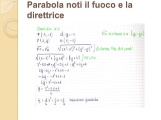 Parabola noti il fuoco e la
direttrice
 