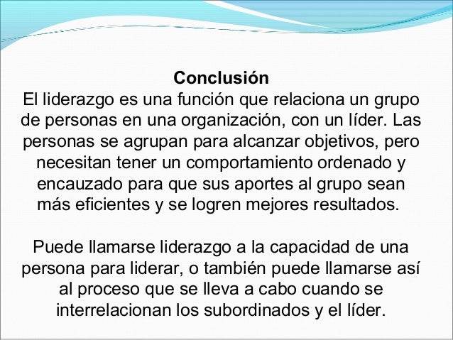 Resultado de imagen para conclusion del liderazgo