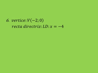 6. 𝑣𝑒𝑟𝑡𝑖𝑐𝑒: 𝑉 −2; 0
𝑟𝑒𝑐𝑡𝑎 𝑑𝑖𝑟𝑒𝑐𝑡𝑟𝑖𝑧: 𝐿𝐷: 𝑥 = −4
 