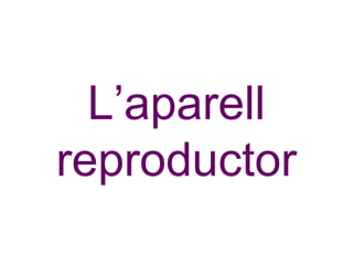 L’aparell
reproductor
 