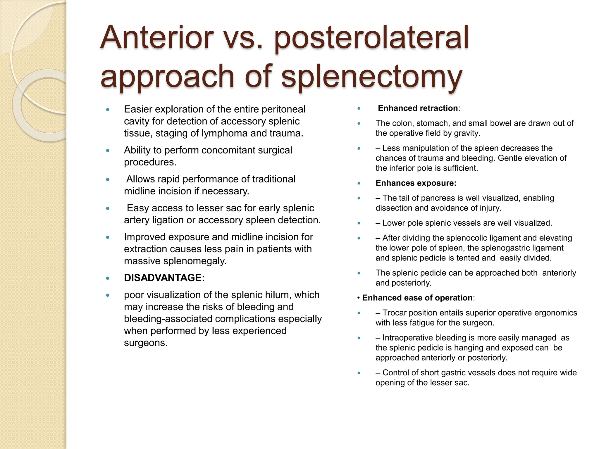 Anatomy and physiology of spleen and laparoscopic management of splenic ...