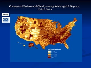 County-level Estimates of Obesity among Adults aged ≥ 20 years:  United States  