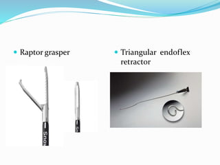  Raptor grasper  Triangular endoflex
retractor
 