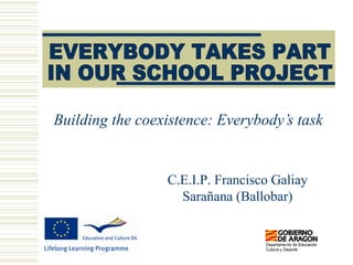 Building the coexistence: Everybody’s task C.E.I.P. Francisco Galiay Sarañana (Ballobar) EVERYBODY TAKES PART  IN OUR SCHOOL PROJECT 