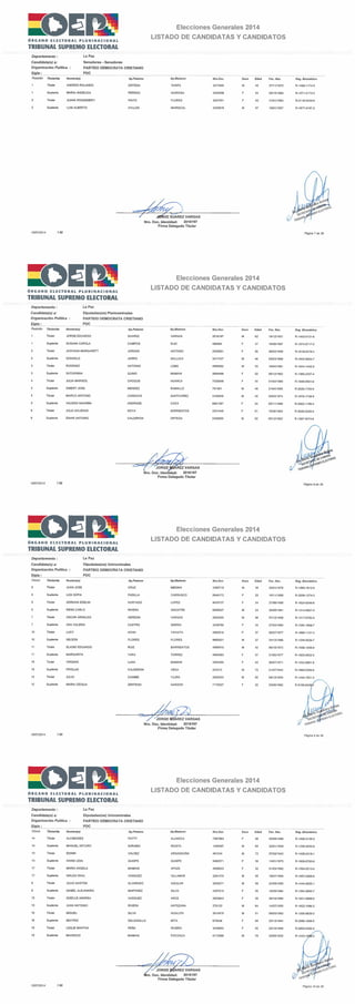 Lista de candidatos del PDC por La Paz