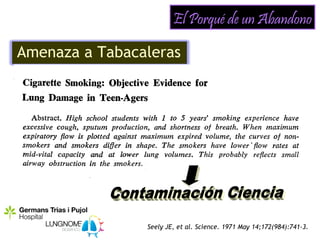 El Porqué de un Abandono

Amenaza a Tabacaleras




                Seely JE, et al. Science. 1971 May 14;172(984):741-3.
 