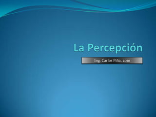 La Percepción Ing. Carlos Piña, 2010 