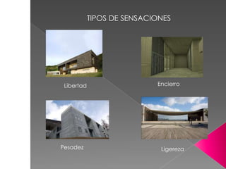 TIPOS DE SENSACIONES
Pesadez
EncierroLibertad
Ligereza
 