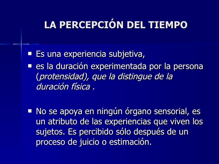 la percepcion del tiempo