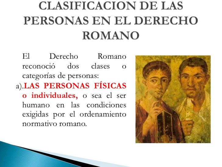 La persona fisica en el derecho romano