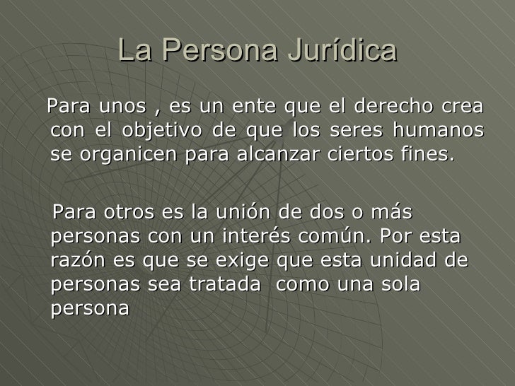 La persona jurídica La persona jurídica