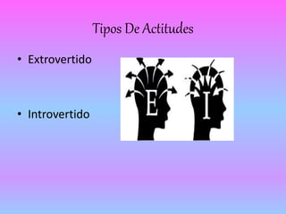 Tipos De Actitudes 
• Extrovertido 
• Introvertido 
 