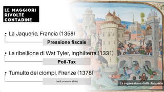La repressione della Jaquerie
•
•
•
Poll-Tax
(vedi prossima slide)
Pressione fiscale
 