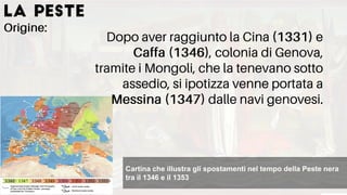 Cartina che illustra gli spostamenti nel tempo della Peste nera
tra il 1346 e il 1353
 